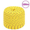 vidaXL Corda de barco 8 mm 100 m polipropileno amarelo