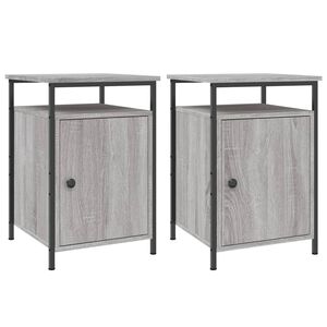 vidaXL Mesas cabeceira 2 pcs 40x42x60cm deriv. madeira cinzento sonoma
