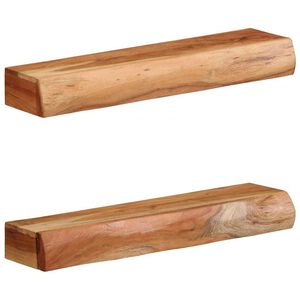 vidaXL Prateleiras parede 2 pcs 60x17x8 cm madeira de ac&aacute;cia maci&ccedil;a