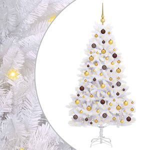 vidaXL &Aacute;rvore de Natal Artificial 180 cm PVC e A&ccedil;o Branco