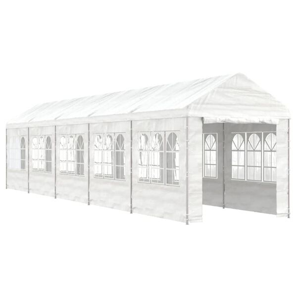vidaXL Gazebo com telhado 11,15x2,28x2,69 m polietileno branco
