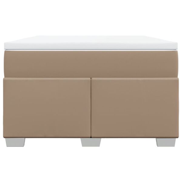 vidaXL Cama boxspring c/ colch&atilde;o 120x190cm couro artificial cappuccino