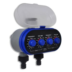 Temporizador de &aacute;gua autom&aacute;tico eletr&oacute;nico para jardim de sa&iacute;da dupla