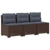 vidaXL Sof&aacute; de Jardim 3 Lugares com Almofadas visual Rattan PP