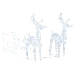 vidaXL Decora&ccedil;&atilde;o de Natal renas/tren&oacute; 160 luzes LED 130 cm acr&iacute;lico
