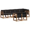 vidaXL Conjunto de Sof&aacute;s para Exterior 8 pcs Natural e Preto