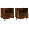 vidaXL Mesa de cabeceira 2 pcs derivados de madeira carvalho fumado