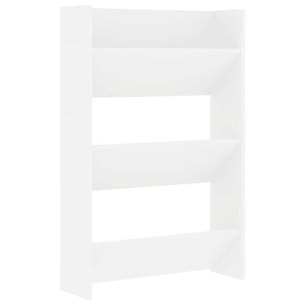 vidaXL Sapateira de parede 60x18x90 cm contraplacado branco