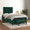 vidaXL Cama boxspring com colch&atilde;o 120x190 cm veludo verde-escuro