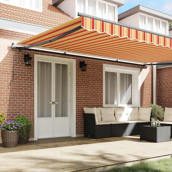 vidaXL Toldo Retr&aacute;til Amarelo e Laranja 500 &times; 300 cm Poli&eacute;ster e A&ccedil;o