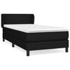 vidaXL Cama com molas/colch&atilde;o 100x200 cm tecido preto
