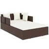 vidaXL Espregui&ccedil;adeira c/ almofad&otilde;es 182x118x63 cm vime PE castanho