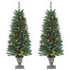 vidaXL &Aacute;rvores de Natal artificiais 2 pcs 100 luzes LED 120 cm verde