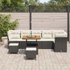 vidaXL Conjunto de Sof&aacute; de Jardim 9 pcs Preto vime PE