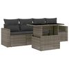 vidaXL 5 pcs conjunto sof&aacute;s de jardim c/ almofad&otilde;es vime PE cinzento