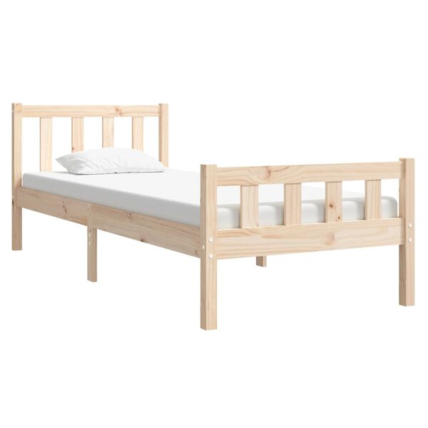 vidaXL Estrutura cama pequena solteiro 75x190 cm madeira maci&ccedil;a