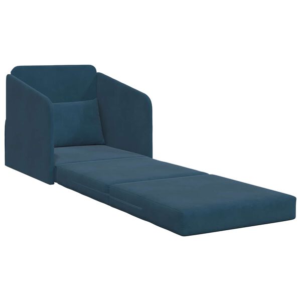 vidaXL Sof&aacute;-Cama Azul 65 x 80 x 83 cm Veludo