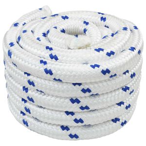 vidaXL Corda de Barco 4 mm 5 m Branco e Azul