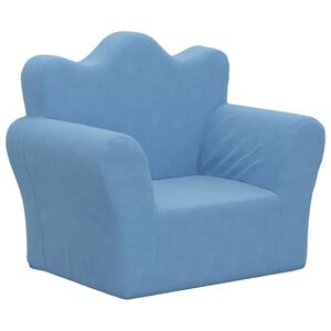 vidaXL Sof&aacute; infantil pel&uacute;cia macia azul
