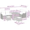 vidaXL Conjunto de Sof&aacute; de Jardim com almofada 9 pcs Cinzeto
