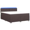 vidaXL Cama Box Spring com Colch&atilde;o e LED Marrom Escuro 200 x 200 cm
