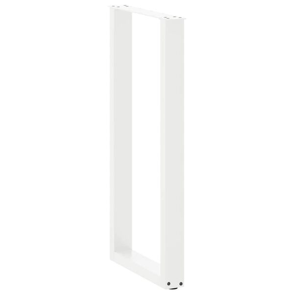 vidaXL P&eacute;s de mesa de bar em forma de U, 2 pe&ccedil;as, branco, 40x (100-101) cm, a&ccedil;o