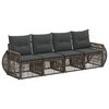vidaXL Conjunto de Sof&aacute; de Jardim 4 unid. Cinza e Cinza Escuro vime PE