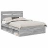 vidaXL Estrutura da Cama com cabeceira Cinza Sonoma 150 x 200 cm