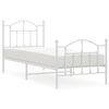 vidaXL Estrutura de cama com cabeceira e p&eacute;s 90x200 cm metal branco