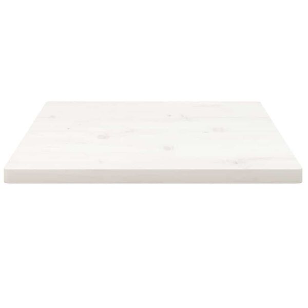 vidaXL Tampo de mesa quadrado 50x50x2,5 cm pinho maci&ccedil;o branco