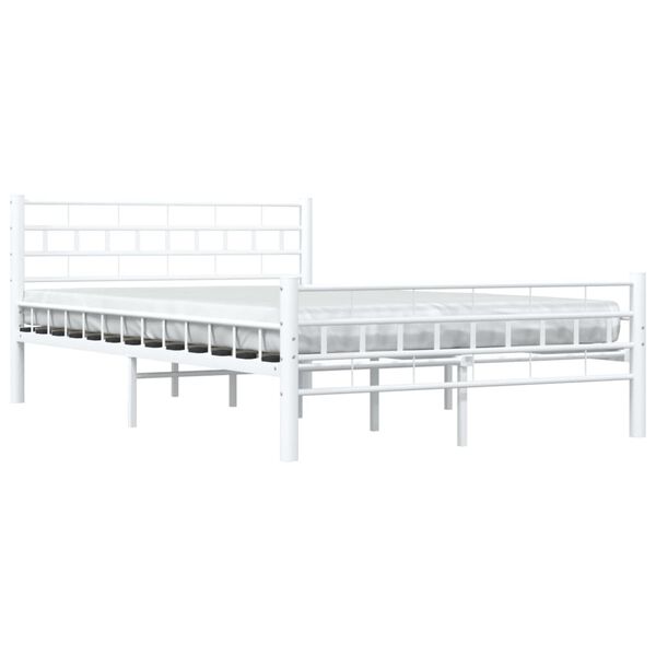 vidaXL Estrutura de cama metal 140x200 cm branco
