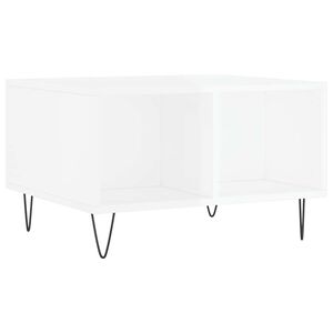 vidaXL Mesa de centro 60x50x36,5 cm derivados madeira branco brilhante