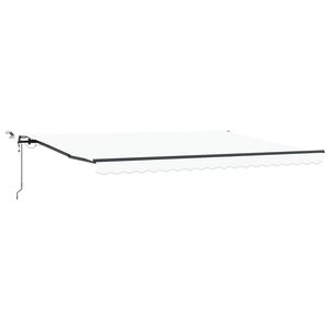vidaXL Toldo retr&aacute;til Branco 450 &times; 350 cm Poli&eacute;ster