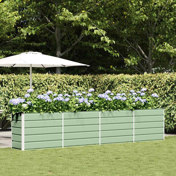 vidaXL Floreira Verde Pastel 480 x 50 x 45 cm A&ccedil;o Galvanizado
