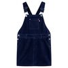 vidaXL Vestido com peitilho para crian&ccedil;a bombazina azul-marinho 104
