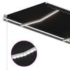 vidaXL Toldo autom&aacute;tico com LED e sensor de vento 450x350 cm antracite