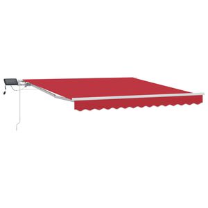 vidaXL Toldo Retr&aacute;til Manual Vermelho 300 x 250 cm Tecido e A&ccedil;o