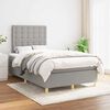 vidaXL Cama boxspring com colch&atilde;o 120x190 cm tecido cinzento-claro