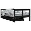 vidaXL Estrutura cama infantil c/ gavetas 80x160 cm pinho maci&ccedil;o preto