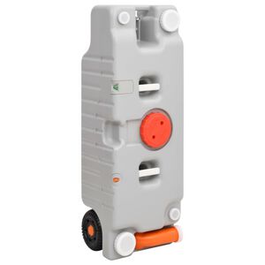 vidaXL Tanque de &aacute;gua com rodas para campismo 75 L cinzento