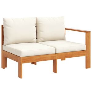 vidaXL Sof&aacute; de 2 lugares para jardim c/ 1 apoio de bra&ccedil;o ac&aacute;cia maci&ccedil;a