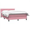 vidaXL Cama com molas/colch&atilde;o 140x220 cm veludo rosa