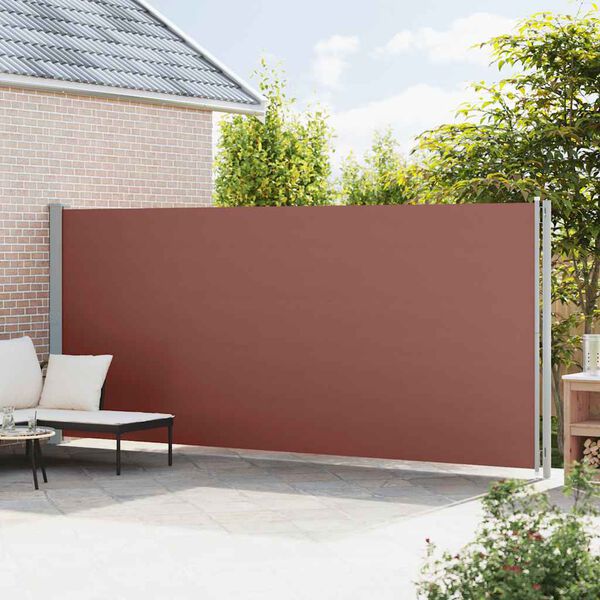 vidaXL Toldo lateral retr&aacute;til para p&aacute;tio 200x600 cm castanho
