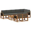 vidaXL Conjunto de Sof&aacute;s para Exterior 9 unid. Natural e Antracite