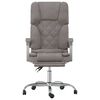 vidaXL Cadeira de escrit&oacute;rio reclin&aacute;vel de massagens cinza-acastanhado