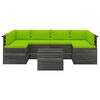 vidaXL 7 pcs conjunto lounge de paletes + almofad&otilde;es madeira de pinho
