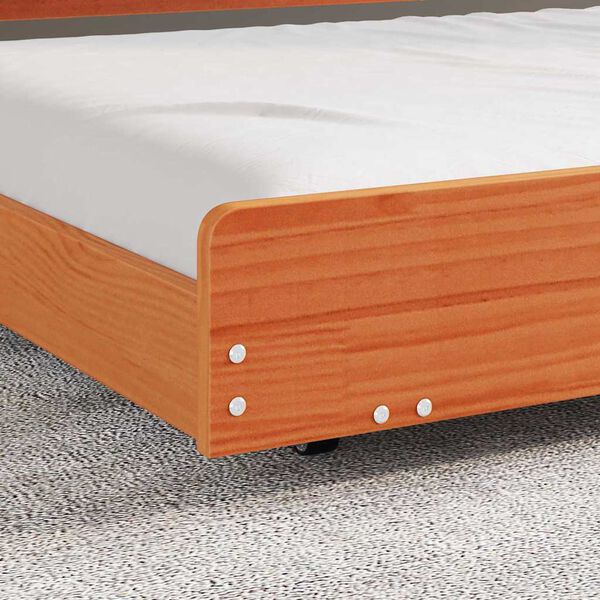 vidaXL Estrutura da Cama Marrom Cera 75 x 190 cm