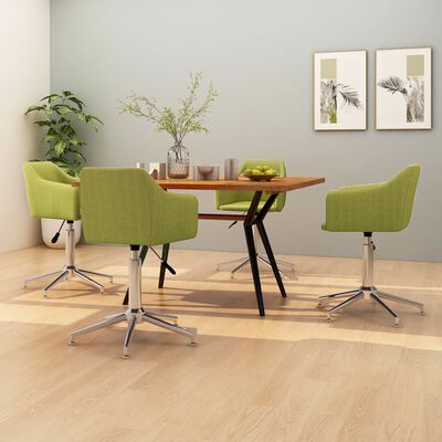 vidaXL Cadeiras de jantar giratórias 4 pcs tecido verde