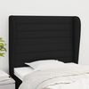 vidaXL Cabeceira de cama c/ abas tecido 83x23x118/128 cm preto