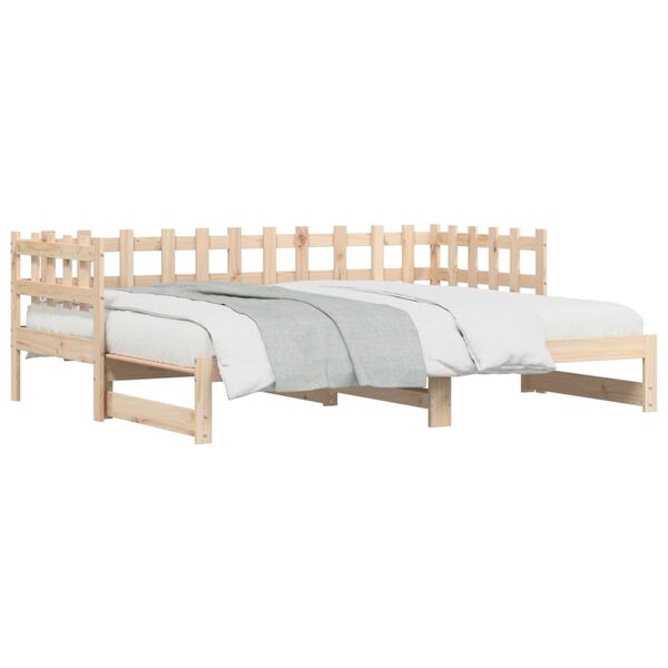 vidaXL Estrutura sofá-cama de puxar 2x(90x190) cm pinho maciço
